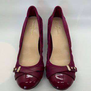 Cole Haan Nike Air Monica Buckle Deep Fuscia Suede/Patent Leather Wedge